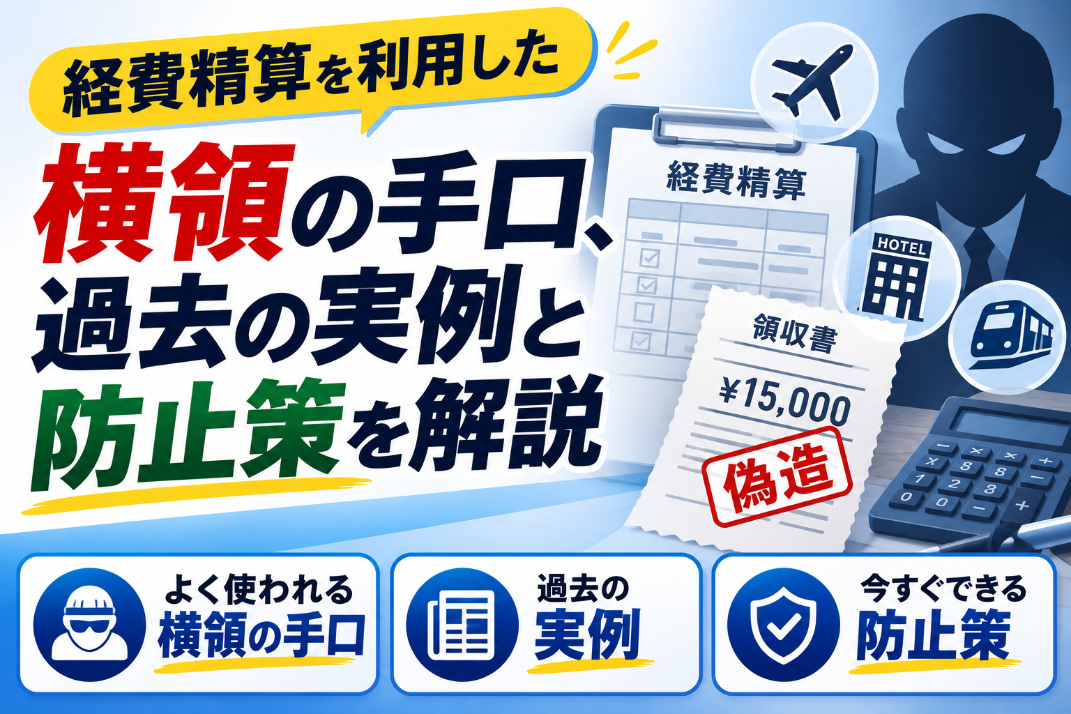 経費精算を利用した横領の手口、過去の実例と防止策を解説