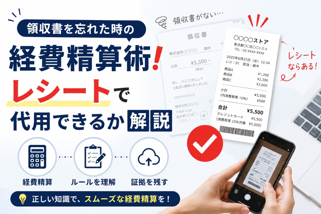 領収書を忘れた時の経費精算術！レシートで代用できるか解説