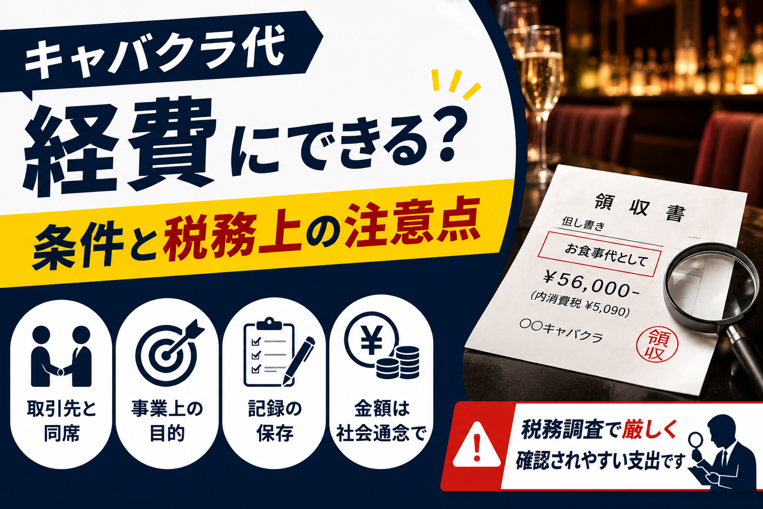 キャバクラ代を経費精算する条件とは？税務上の注意点